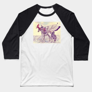 Angel and Winged unicorn Baseball T-Shirt